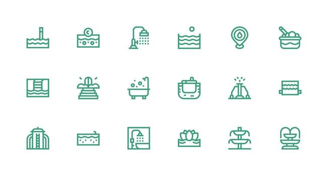 fuerte carrera línea íconos desde agua característica conjunto con 18 vectores bien estructurado íconos para creativo utilizar