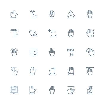 Cursor Icon Collection with 25 Medium Stroke Outline Designs All Device Compatible Icon Set vector