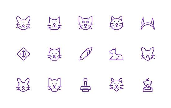 15 regular línea íconos para acortar Arte gráficos sencillo íconos para interfaz y wireframes vector
