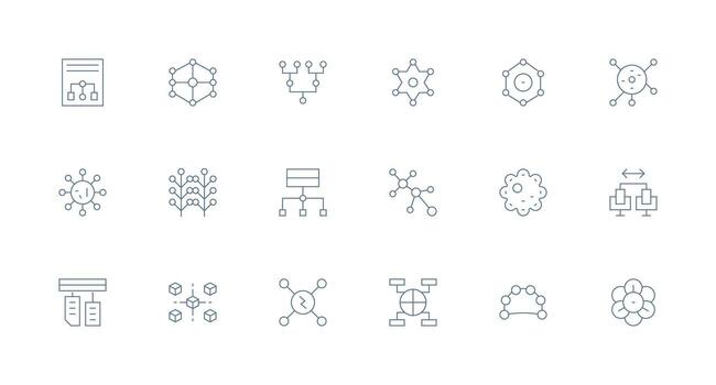 18 Minimal Line Icons for Nodes Graphics Neatly Designed Icons for Web Platforms vector