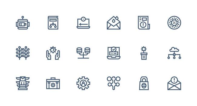 18 Strong Stroke Line Style Icons from System Collection UI and UX Focused Icon Collection vector