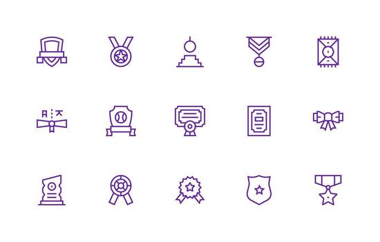 15 Regular Line Vectors for Merit Theme Neatly Designed Icons for Web Platforms
