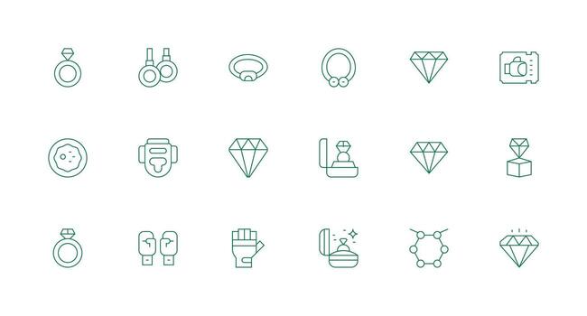 18 mínimo línea estilo íconos desde anillo colección interfaz icono colección vector