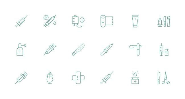 mínimo línea íconos desde estéril conjunto con 18 vectores píxel Perfecto icono conjunto