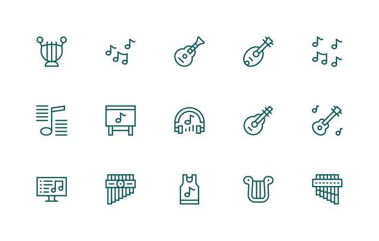15 Icons for Tune in Regular Line Format Neutral Style Icons for Any Project vector