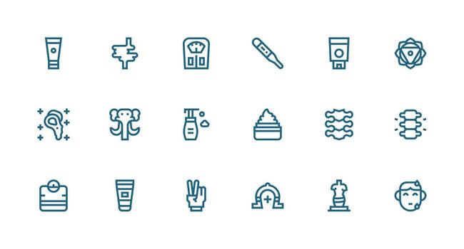 Strong Stroke Line Style Body Icons with 18 Vectors Neatly Designed Icons for Web Platforms