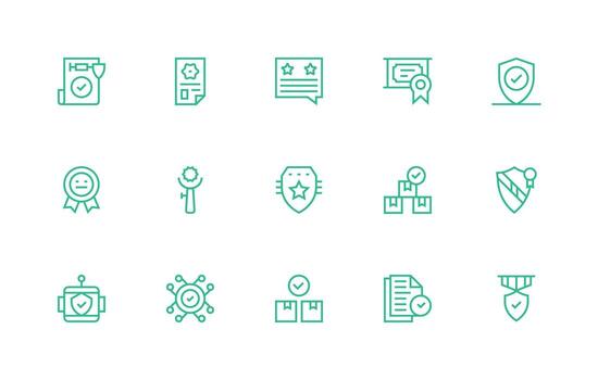 15 regular línea estilo íconos desde validado colección versátil icono colección para diseñadores vector