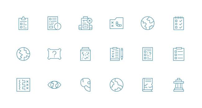 18 Minimal Line Designs for Incomplete Icons Well-Structured Icons for Creative Use vector
