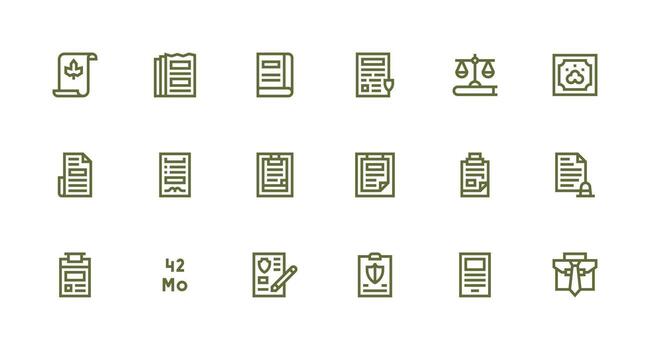18 Strong Stroke Line Designs for Contract Icons Clean Icon Collection for Web Use vector