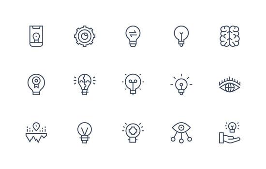 Insight including 15 Regular Line Illustrations UI Icon Set vector