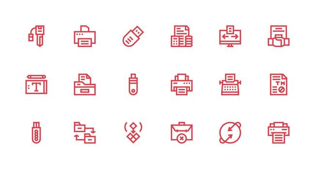 18 Strong Stroke Line Style Icons from Copy Collection Multi-Purpose Icon Pack for Templates vector