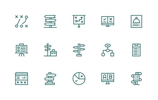 15 regular línea estilo íconos desde opciones colección interfaz icono colección para diario proyectos vector