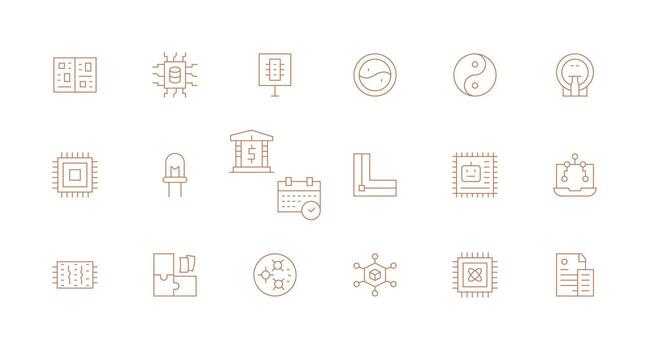 18 Icons for Integrated in Minimal Line Format High-Resolution Icons for Any Platform vector