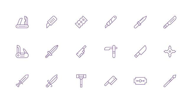 18 Minimal Line Icons for Sharp Graphics Flat Icon Set vector