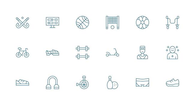 mínimo línea estilo activo íconos con 18 vectores icono colección conjunto