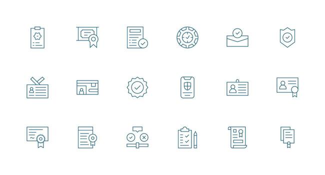 Verification Visual Pack containing 18 Minimal Line Icons Minimal Icon Pack vector