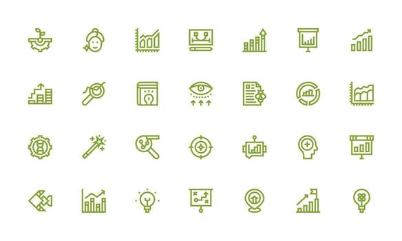 Improvement Icon Set with 28 Bold Line Graphics Essential Icons for Rapid UI Building vector