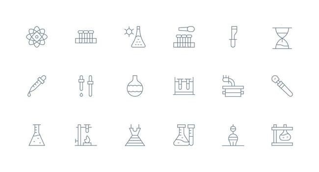 18 mínimo línea íconos para investigación laboratorio gráficos íconos construido para visual consistencia paquete vector