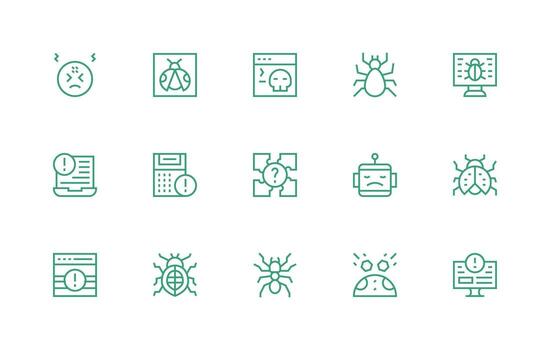 error icono colección con 15 regular línea diseños escalable íconos para todas temas vector