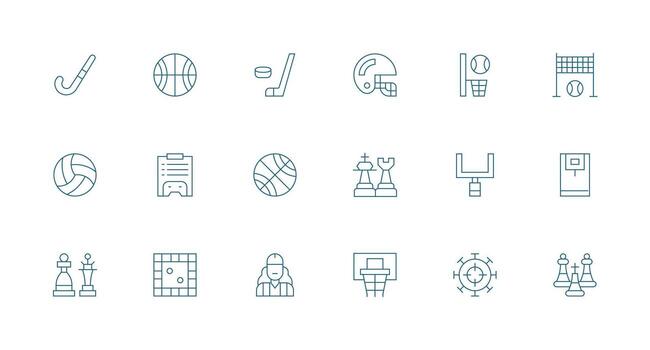 Gameplay featuring 18 Icons in Minimal Line Design Multi-Purpose Icon Pack for Templates vector