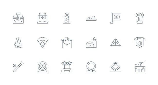 18 Minimal Line Style Icons from Base Collection Icons Built for Visual Consistency Pack vector