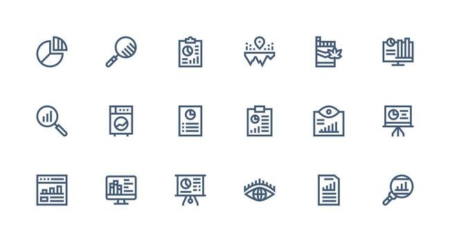 18 Strong Stroke Line Icons for Trends Graphics Minimal Icon Set for Interface Projects vector