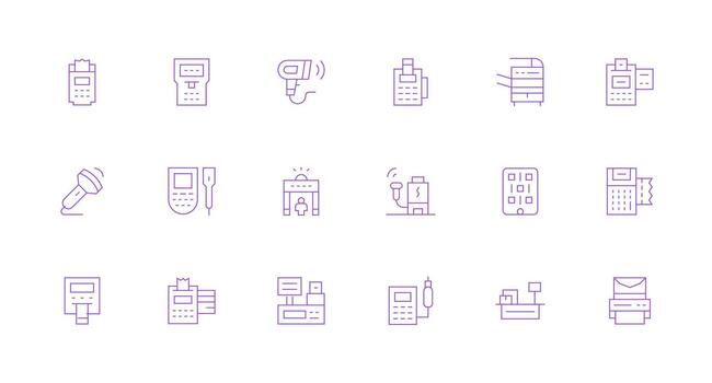 18 Minimal Line Style Icons from Scanner Collection UI and UX Focused Icon Collection vector