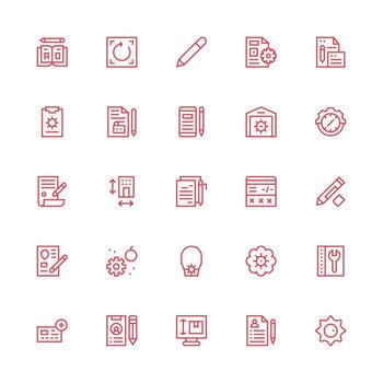 Medium Stroke Outline Icons from Modify Set with 25 Vectors Web Icon Collection