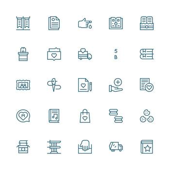 25 Medium Stroke Outline Designs for Collection Icons Quick Access Icons for UI Development vector