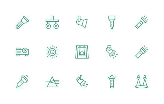 haz icono conjunto con 15 regular línea gráficos diseño Listo icono conjunto para equipos vector