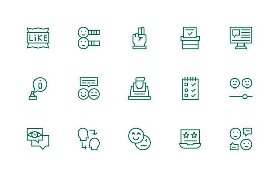 15 Poll Icons in Regular Line Aesthetic User Interface Icons for Digital Products vector