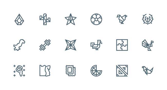 Strong Stroke Line Icons from Shape Set with 18 Vectors Customizable Icon Series for Mobile Screens