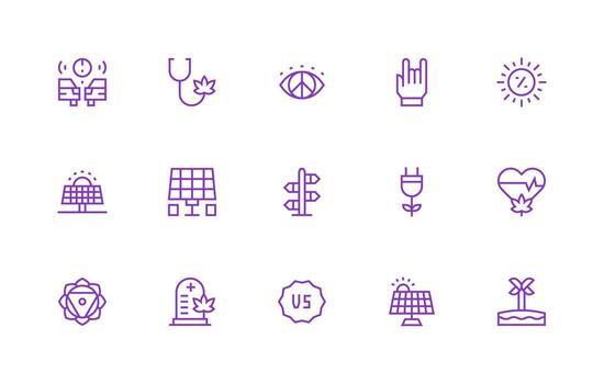 15 Alternative Icons in Regular Line Aesthetic Fully Editable Icon Set for Web vector