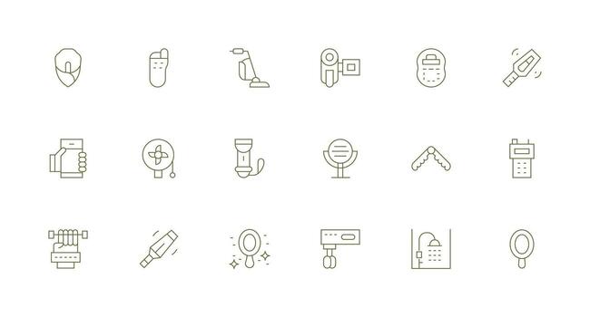 18 Minimal Line Icons for Handheld Graphics Modern Icon Set vector