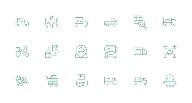 18 Minimal Line Style Icons from Delivery Service Collection Icon Pack for UI vector
