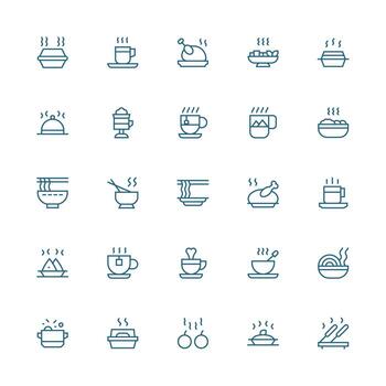 humeante presentando 25 íconos en medio carrera contorno diseño completamente editable icono conjunto para web vector