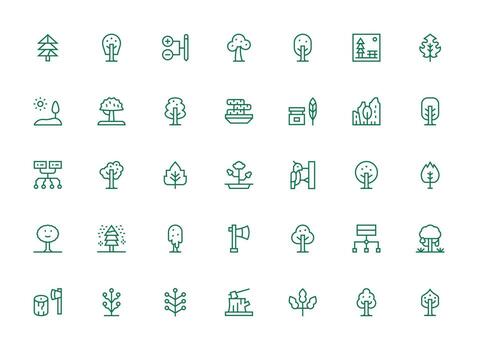 regular limpiar línea íconos desde árbol conjunto con 35 vectores escalable íconos para multiplataforma interfaces
