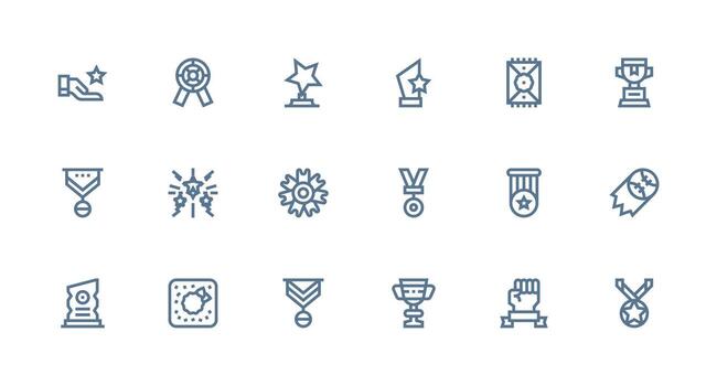 Strong Stroke Line Icons from Commendation Set with 18 Vectors Universal Icon Pack