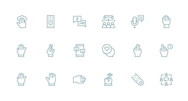 Minimal Line Style Interact Icons with 18 Vectors Clean Icon Set Icon Pack for UI Projects