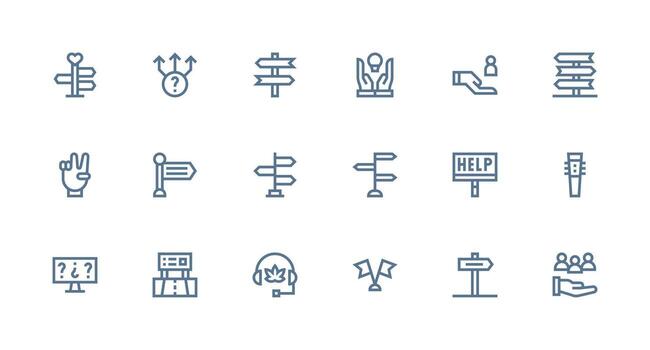 Strong Stroke Line Style Guidance Icons with 18 Vectors Icon Pack for UI