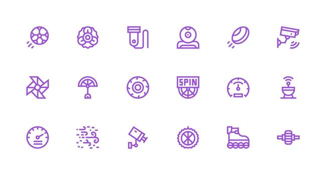 18 Strong Stroke Line Vectors for Motion Theme Interface Icon Collection for Daily Projects