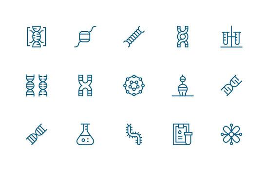 15 regular línea íconos para bioquímica gráficos ui y ux enfocado icono colección vector