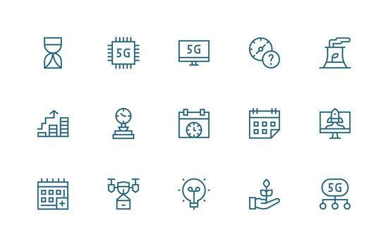 Future Icon Collection with 15 Regular Line Designs Clean Icon Collection for Web Use vector