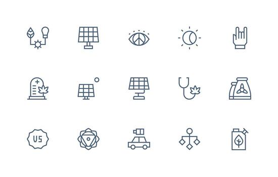 Alternative Icon Collection with 15 Regular Line Designs Interface Icon Collection for Daily Projects vector