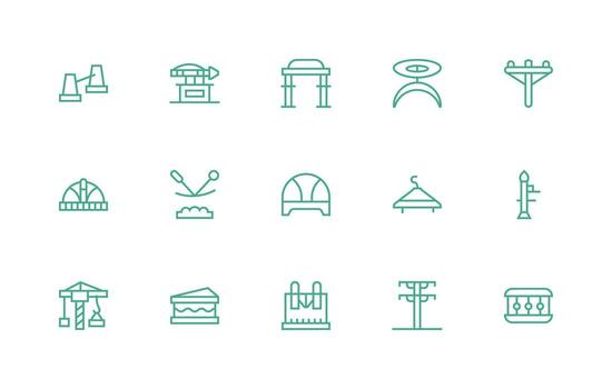 regular línea estilo apoyo estructura íconos con 15 vectores escalable íconos para multiplataforma interfaces