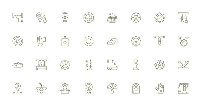 Thin Line Icons from Mechanism Set with 32 Vectors Design Ready Icon Set for Teams