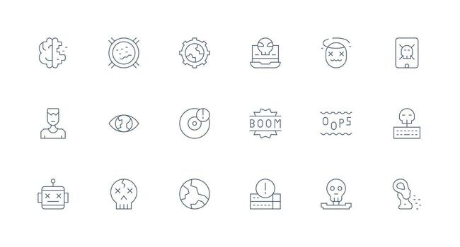 sistema fracaso incluso 18 mínimo línea ilustraciones lleno icono biblioteca para ui diseñadores vector