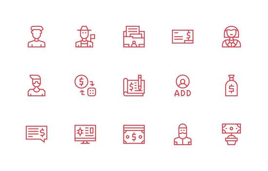 15 Regular Line Style Icons from Account Collection Smart Icon Collection vector