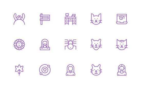 15 lineal íconos en regular línea estético agudo íconos para presentaciones vector