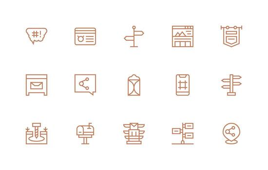 Regular Line Icons from Post Set with 15 Vectors Clean Icon Set Icon Pack for UI Projects